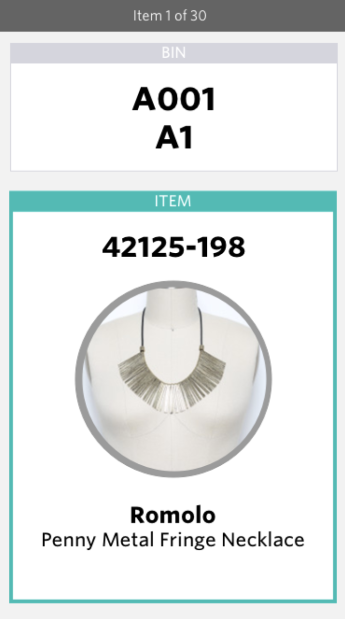 Accessory picking screen 2